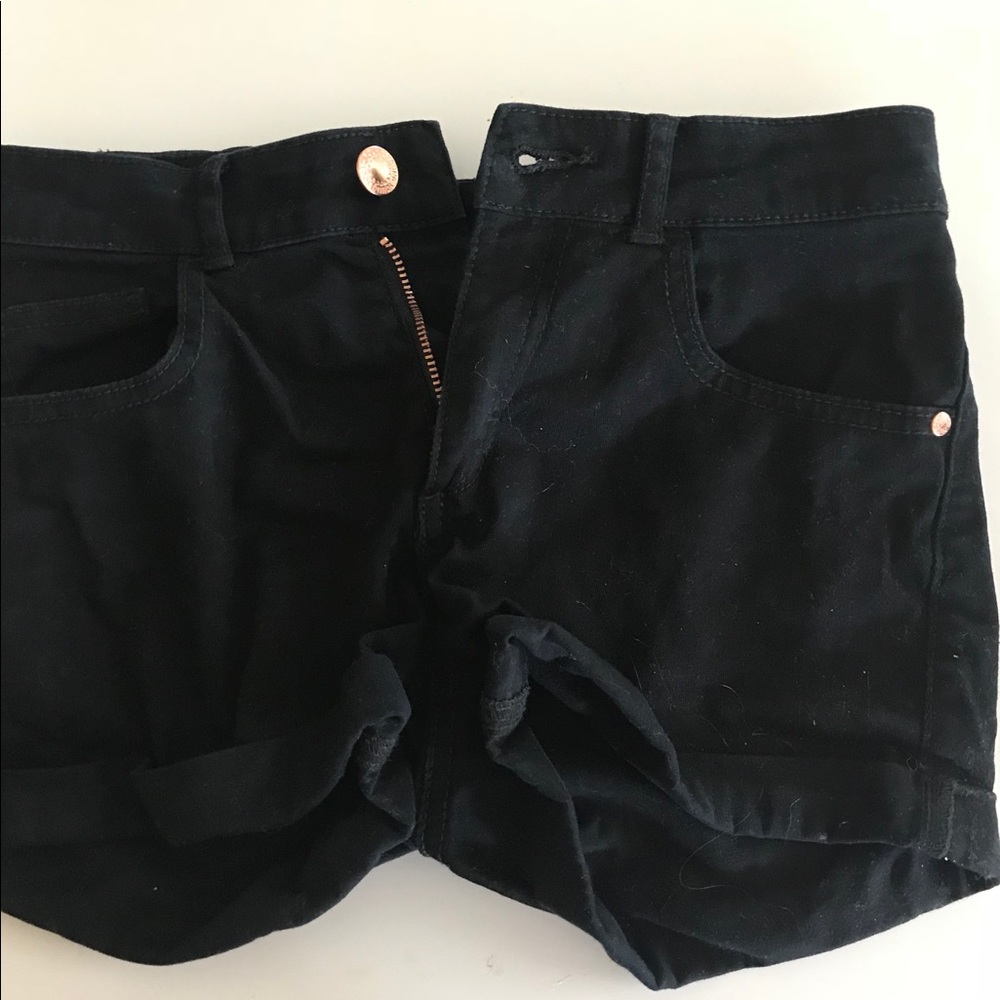 black shorts